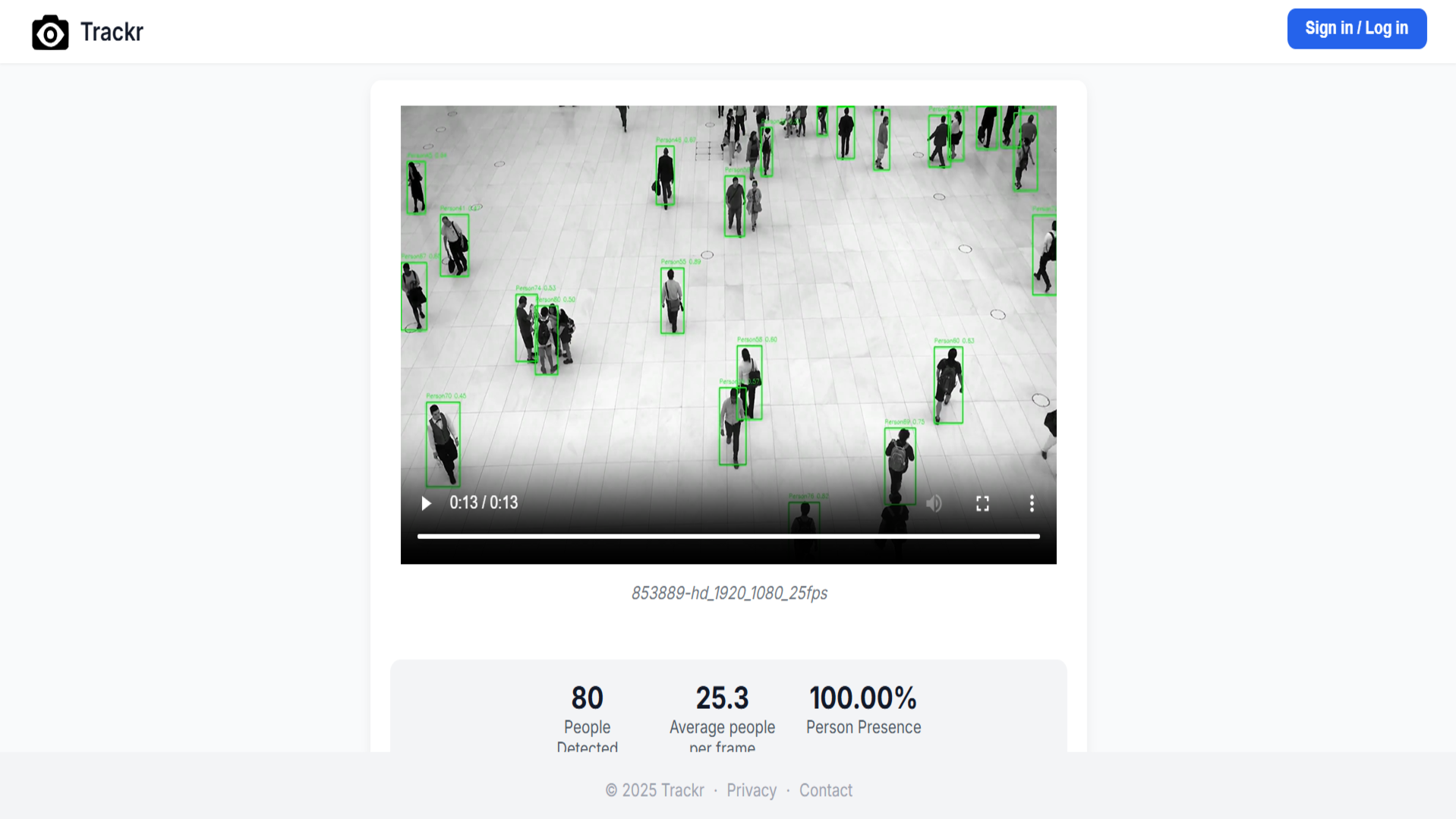 Trackr - Video Analysis Platform with Person Detection